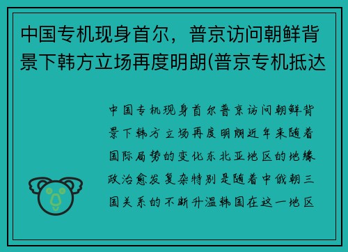 中国专机现身首尔，普京访问朝鲜背景下韩方立场再度明朗(普京专机抵达北京)